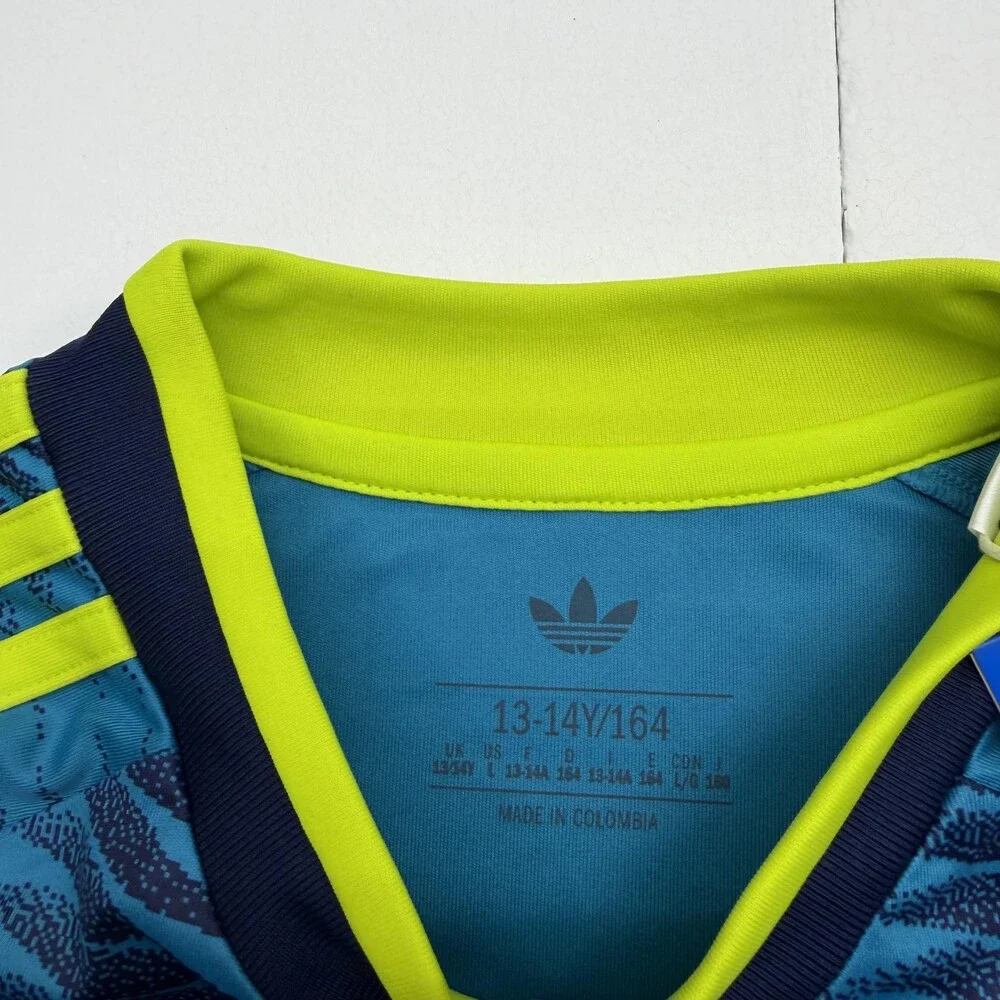 Colombia Soccer Jersey Youth Large 13-14 Blue Boy Adidas ClimaCool National Team